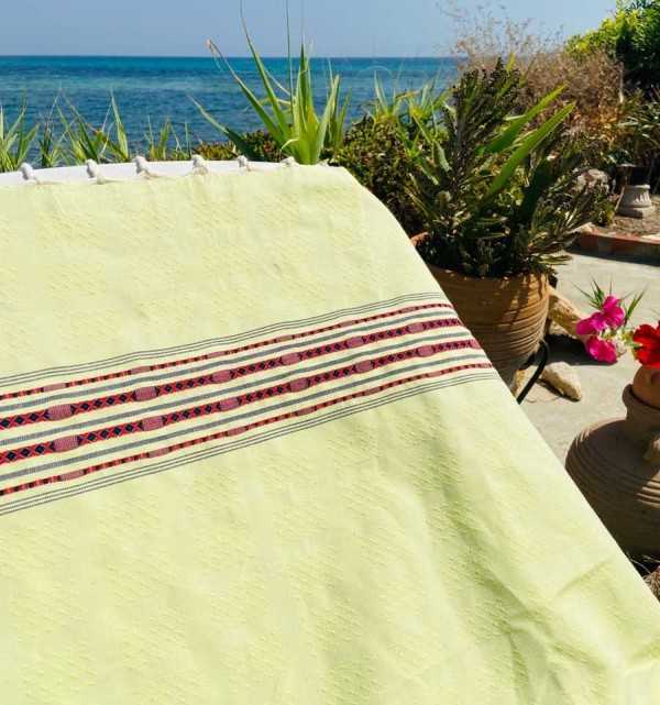 Thalasso pistachio green with patterns fouta Fouta Tunisia - 3