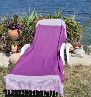 Honeycomb Maximum Red Purple beach towel Fouta Tunisia - 1