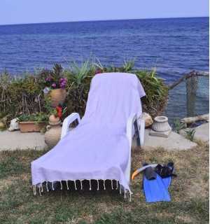 Plain lavender beach towel Fouta Tunisia - 1