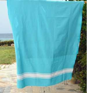Flat celeste blue fouta Fouta Tunisia - 1 2