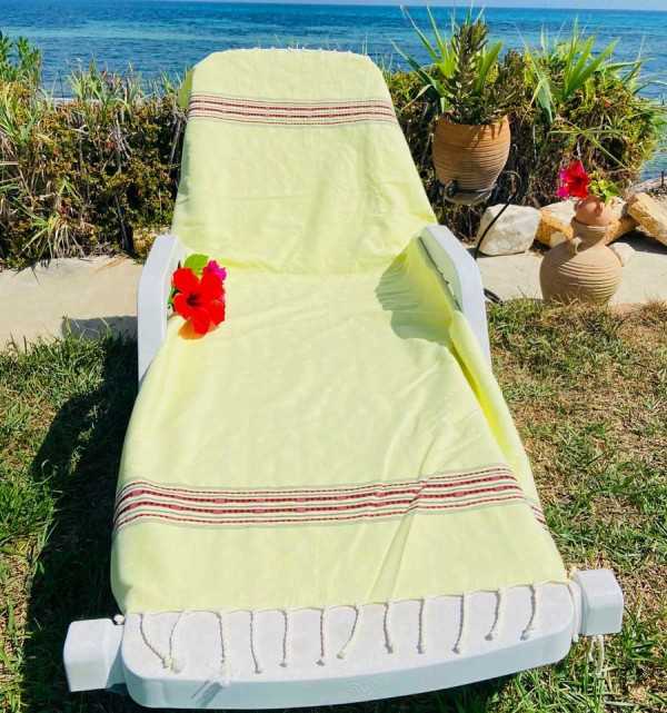 Thalasso pistachio green with patterns fouta Fouta Tunisia - 1