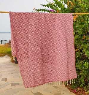 Red butterfly beach towel Fouta Tunisia - 1