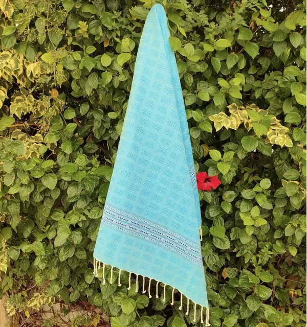 Thalasso beach towel light blue Fouta Tunisia - 3