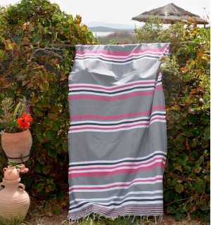 Beach towel dina grey, pink, white and black grey - Beach towel 2