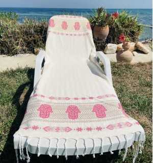 KHOMSA dark pink fouta Fouta Tunisia - 1