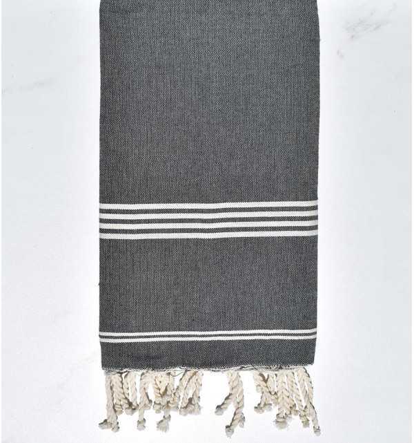 Beach towel Mykonos dark grey Fouta Tunisia - 1