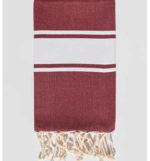 Burgundy recycled cotton beach towel Fouta Tunisia - 1