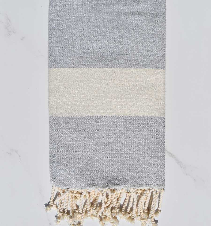Beach Towel Diamond light gray Fouta Tunisia - 1