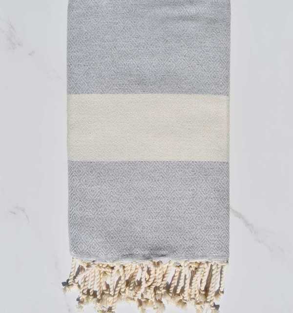 Beach Towel Diamond light gray Fouta Tunisia - 1