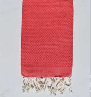 Red beach towel Fouta Tunisia - 1