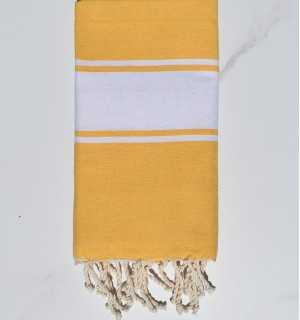 Yellow flat child beach towel Fouta Tunisia - 1