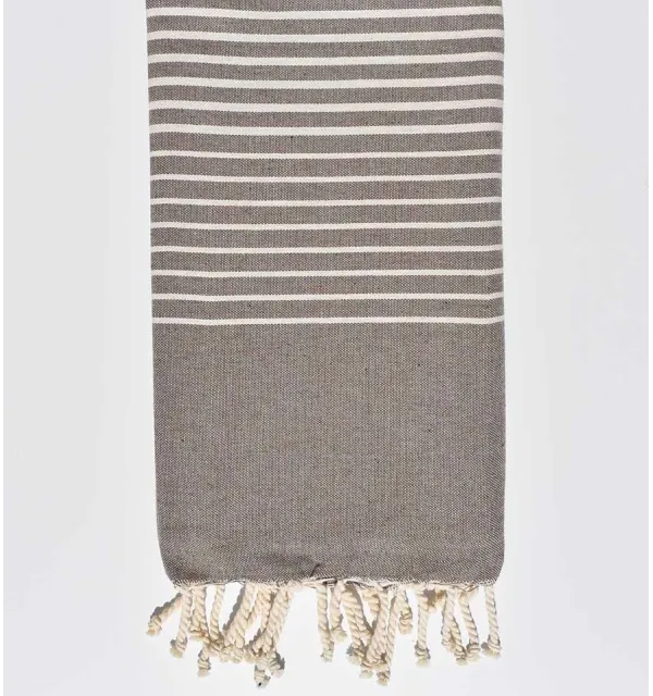 Beach Towel Portofino Taupe Fouta Tunisia - 1
