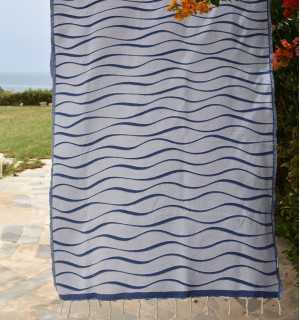 Hawaii Blue Beach Towel Fouta Tunisia - 1 2