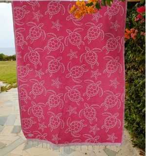 Seychelles Fuchsia Pink Beach Towel Fouta Tunisia - 1