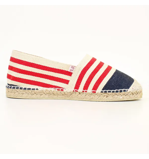 Navy, Ecru, and Red Women's Espadrilles Crabster - 1