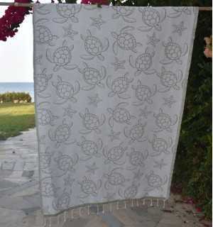 Seychelles Khaki Beach Towel Fouta Tunisia - 1 2
