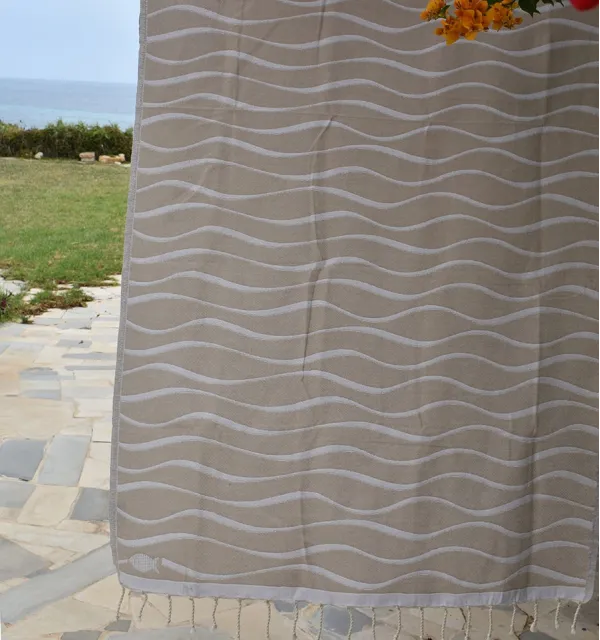 Hawaii Beige Beach Towel Fouta Tunisia - 3