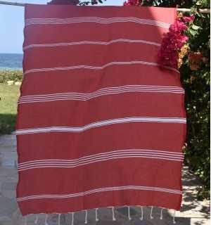 Beach towel Mykonos red Fouta Tunisia - 1