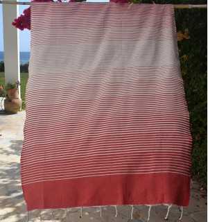 Beach Towel Portofino Red Fouta Tunisia - 1 2