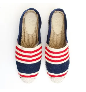 Men's blue espadrilles with stripes Crabster - 1 2