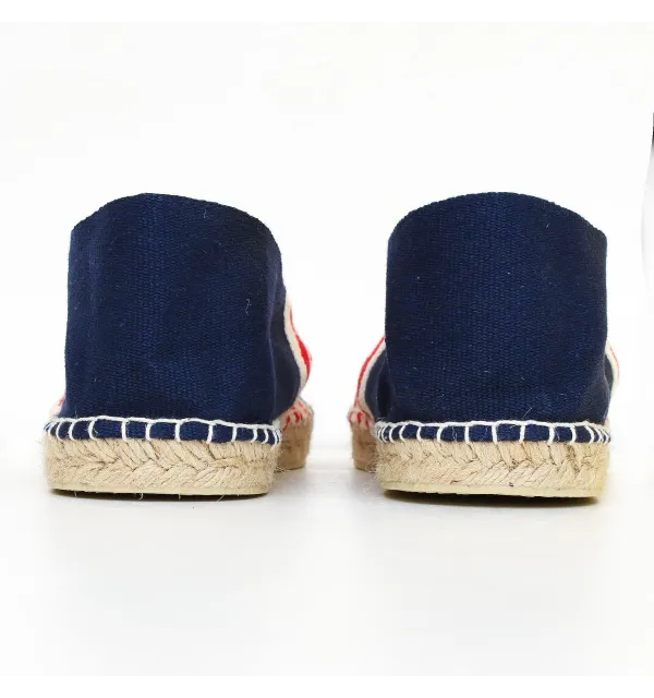 Men's blue espadrilles with stripes Crabster - 3
