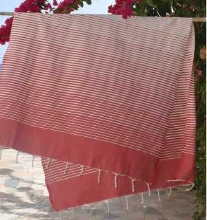 Beach Towel Portofino Red Fouta Tunisia - 1