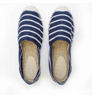 Navy Blue with Stripes Men's Espadrilles Crabster - 1 2