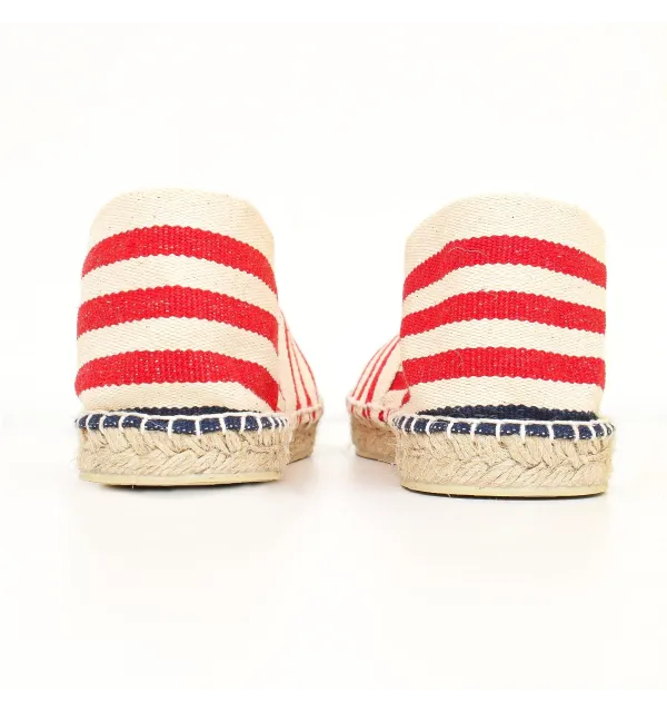 Navy, Ecru, and Red Women's Espadrilles Crabster - 3