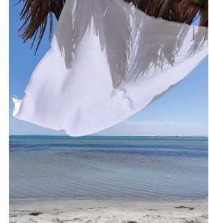 Plain honeycomb white fouta Fouta Tunisia - 1 2