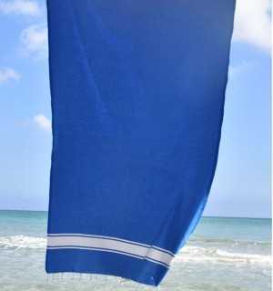 Beach towel medium blue  - FOUTA TUNISIA