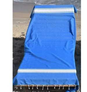 Beach towel medium blue  - FOUTA TUNISIA 2