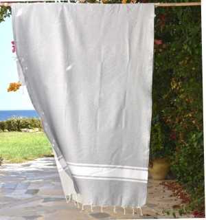 Beach towel very light grey - FOUTA TUNISIA 2