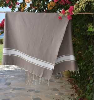 Beach towel taupe - FOUTA TUNISIA 2