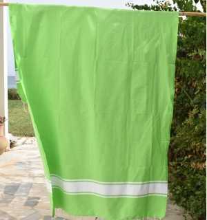 Bath Towel Flat lime green Fouta Tunisia - 1 2