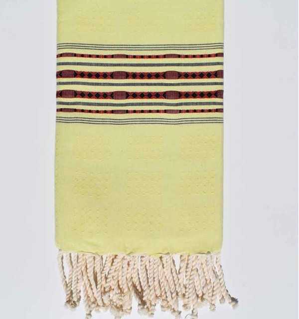 Thalasso pistachio green with patterns fouta - FOUTA TUNISIA