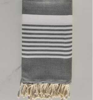 Dim gray arthur beach towel - FOUTA TUNISIA 2