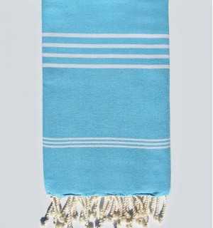 Beach towel Mykonos celestial blue - FOUTA TUNISIA 2