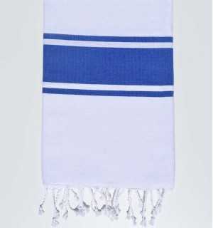 Flat white stripes blue Fouta Fouta Tunisia - 1 2