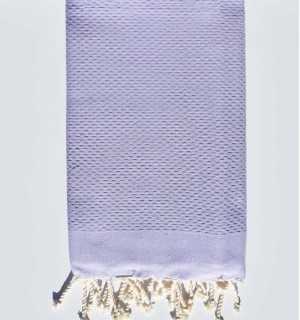 Plain lavender beach towel Fouta Tunisia - 1 2
