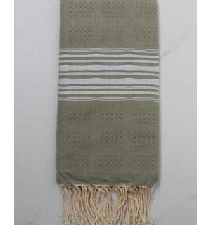 Fouta arabesque rayée rouge 