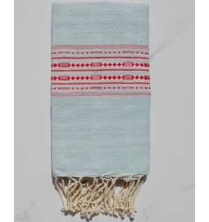 Fouta arabesque rayée rouge 