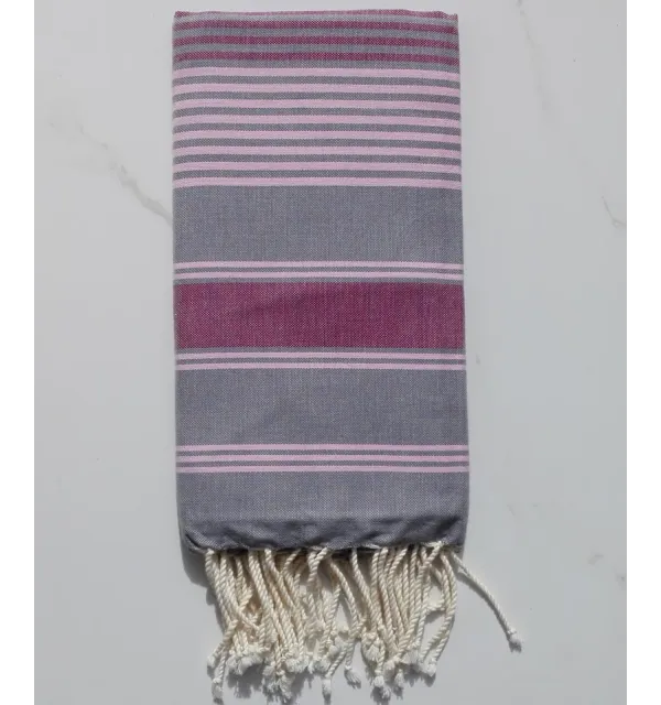 Fouta Plate gris ardoise foncé 