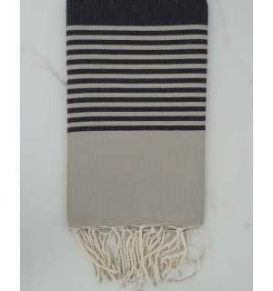 Fouta arabesque rayée rouge 
