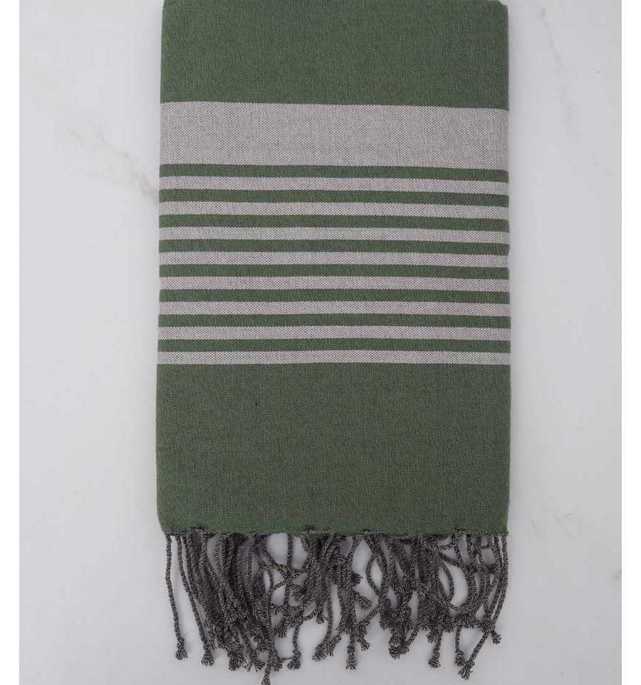 Arthur arctic green striped sepia fouta