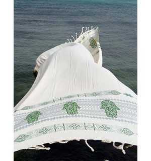 Beach towel Khomsa green 