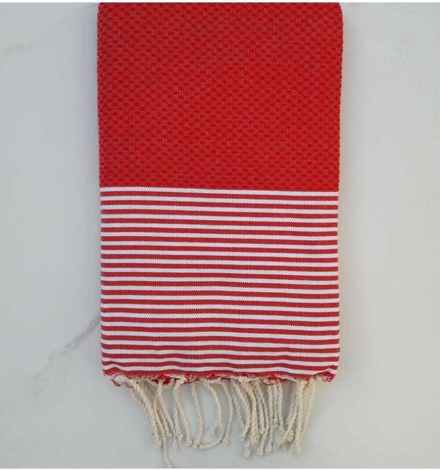 Honeycomb poppy red fouta