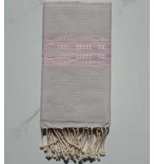 Fouta arabesque rayée rouge 
