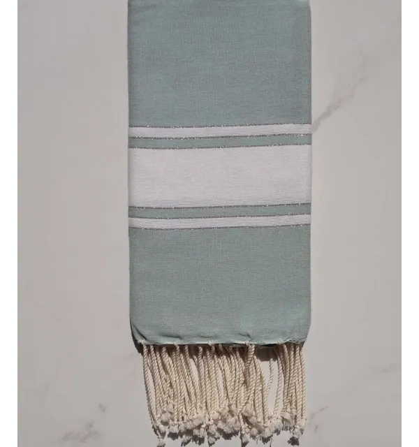 FOUTA Lurex PLATE vert d'eau 