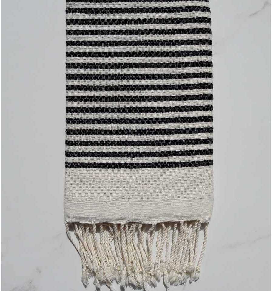 Honeycomb striped 1cm black stripes fouta