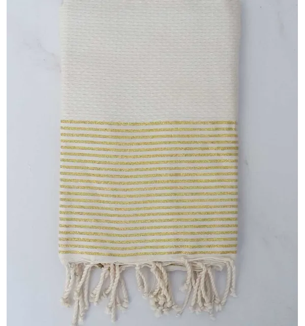 FOUTA Lurex NID D'ABEILLE bleu de cobalt 